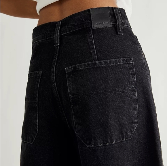 FREE PEOPLE Landry Wide Leg Flare Jeans Black 30 - Picture 2 of 12